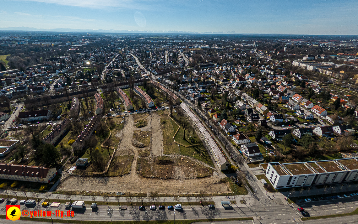 21.03.2023 - Luftbilder von der Baustelle Maikäfersiedlung in Berg am Laim